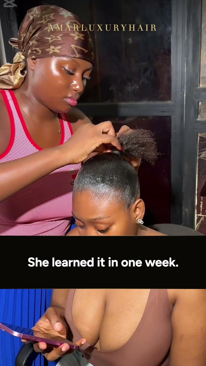 Hair styling demonstration from the Amar Luxury Hair training course advert